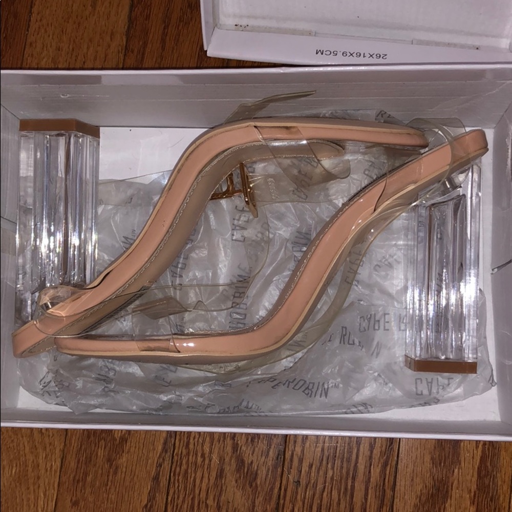 Clear nude heels/sandals NEW size 7 women
